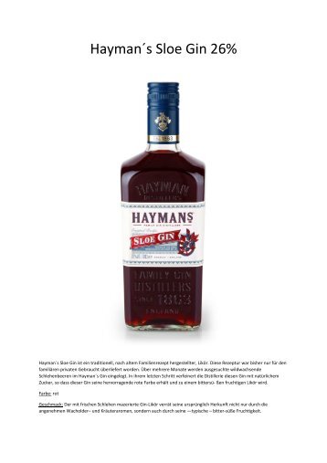 Hayman´s Sloe Gin 26%