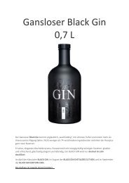 Gansloser Black Gin 0,7 L