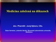 MedicÃ­na zaloÅ¾enÃ¡ na dÃ´kazoch - SlovenskÃ¡ zdravotnÃ­cka univerzita