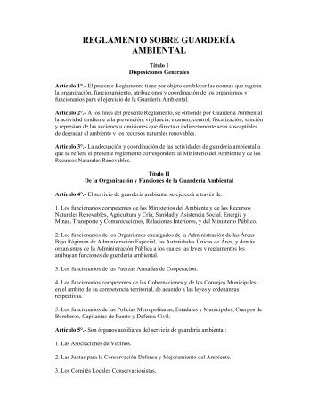 reglamento sobre guarderÃ­a ambiental - Mecanismo de InformaciÃ³n ...