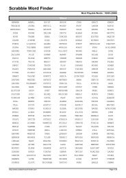 Word List - Scrabble Word Finder