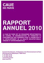Rapport annuel 2010 - (CAUE75) Paris