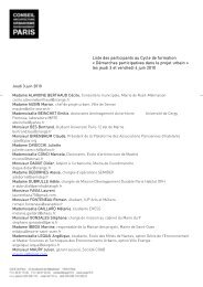 Liste des participants au Cycle de formation ... - (CAUE75) Paris
