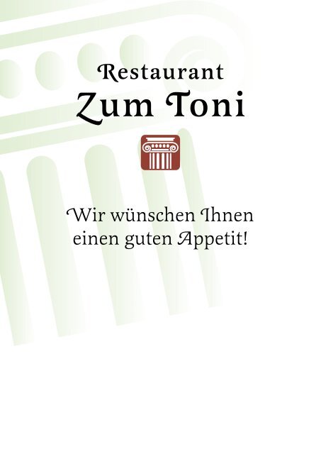 Warme Vorspeisen - Griechisches Restaurant Zum Toni