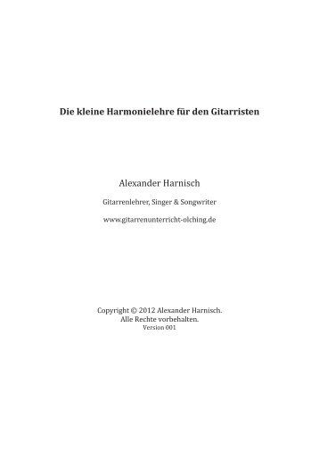 Die kleine Harmonielehre für den Gitarristen Alexander Harnisch