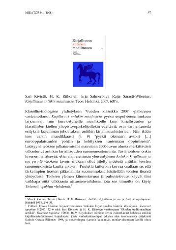 Kirjallisuus antiikin maailmassa
