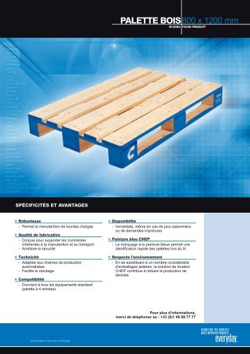 Fiche technique de Location palette - Techni-Contact