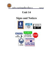 Unit 14 Signs and Notices