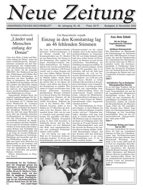 UUnnngggaaarrrnnndddeeeuuutttsssccchhheee - Neue Zeitung