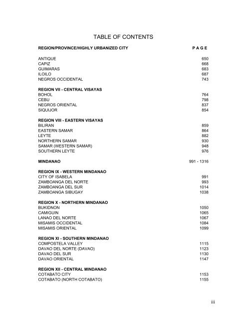 2007 CENSUS OF POPULATION - CHD-Davao Region