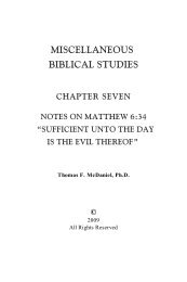 7. Notes on Matthew 6:34 - Dr. Thomas F. McDaniel