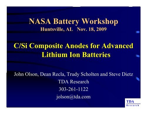 C/Si Composite Anodes for Advanced Lithium Ion Batteries