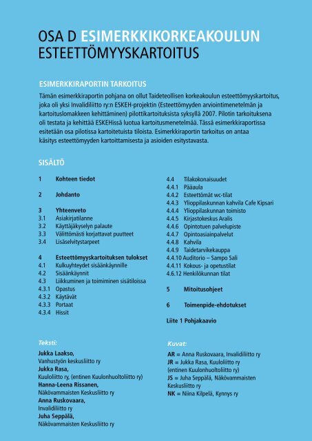 rakennetun ympÃ¤ristÃ¶n esteettÃ¶myyskartoitus - Invalidiliitto.fi