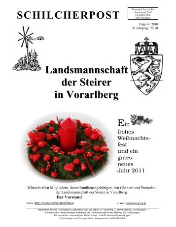SCHILCHERPOST Landsmannschaft der Steirer in Vorarlberg