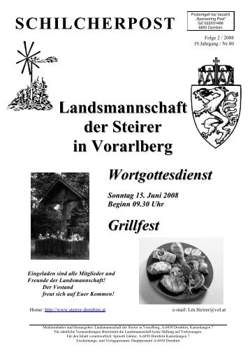 SCHILCHERPOST Landsmannschaft der Steirer in Vorarlberg