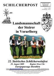 SCHILCHERPOST Landsmannschaft der Steirer in Vorarlberg