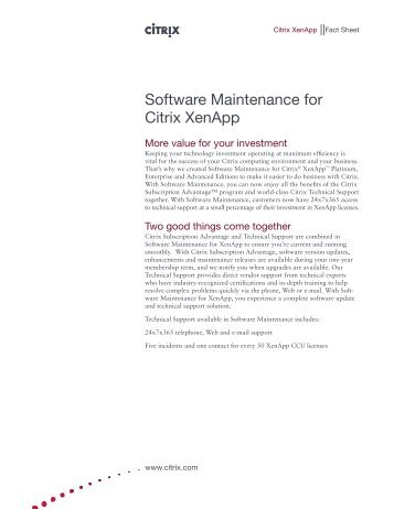 Software Maintenance for Citrix XenApp