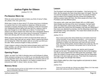 Lesson 12: Joshua Fights for Gibeon - Calvary Mountain View Church