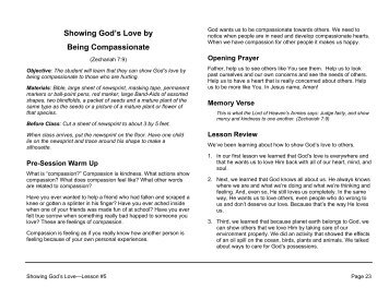 Lesson 5: Showing God's Love by Being Compassionate