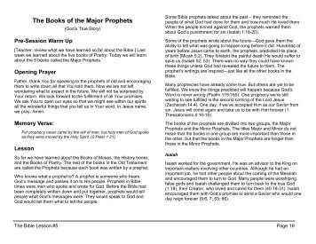 Lesson 5: The Major Prophets