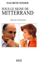 Sous le signe de Mitterrand, 7 ans d'entretiens - Elizabeth Teissier