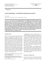 Lateral epicondylalgia: a musculoskeletal physiotherapy perspective