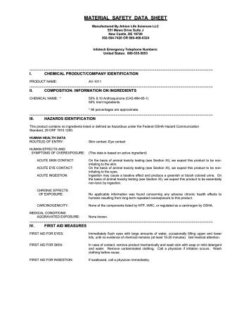 AV-1011 Rice MSDS - Arkion Life Sciences