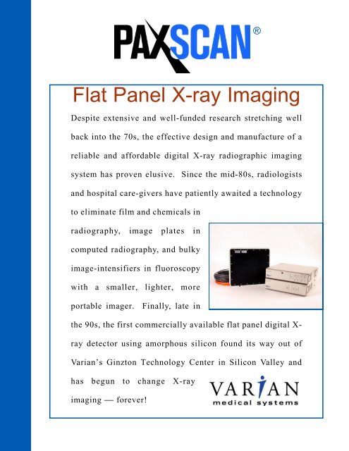 Flat Panel X-ray Imaging - Varian Medical Systems