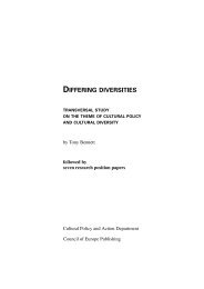 Tony Bennett, Differing diversities - Council of Europe