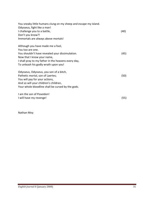 english journal 8 (1/08) the gunnery washington, connecticut