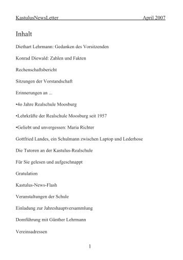Kastulus Newsletter 2007 x - Kastulus Realschule Moosburg
