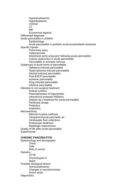 review of literature on clinical pancreatology - The Pancreapedia