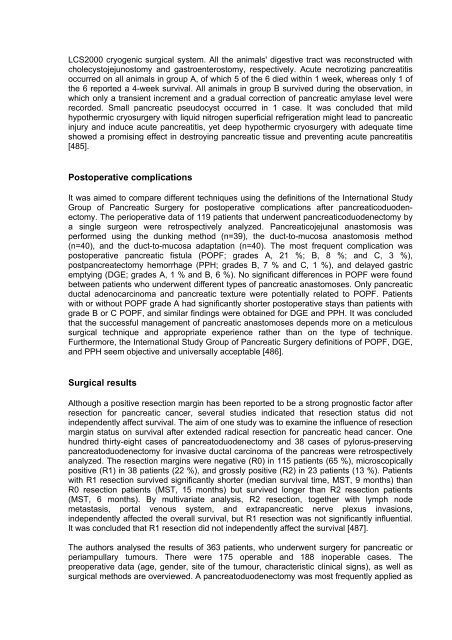 review of literature on clinical pancreatology - The Pancreapedia