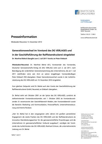 Presseinformation - Raiffeisen Druckerei
