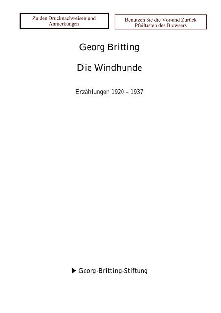 Georg Britting Die Windhunde