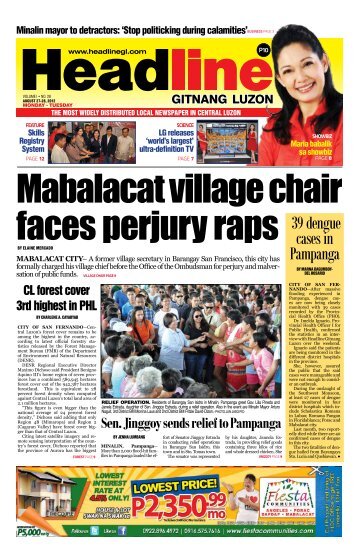 39 dengue cases in Pampanga - Headline Gitnang Luzon