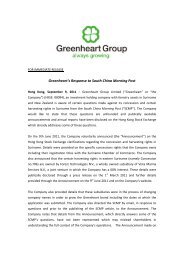 Greenheart's Response to South China Morning ... - Greenheart Group