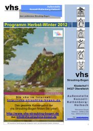 Programm Herbst-Winter 2012 vhs Straubing-Bogen Klosterhof 1 ...