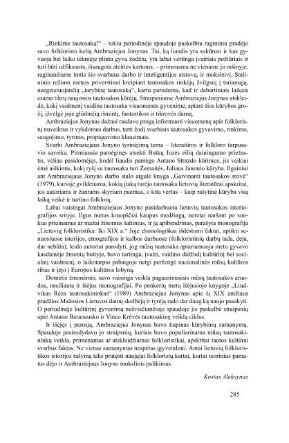 tautosakos darbai xxxii - Lietuvių literatūros ir tautosakos institutas