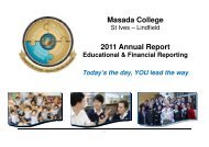Educational and Financial Report - Masada College