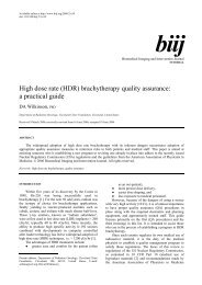 (HDR) brachytherapy quality assurance - Biomedical Imaging and ...