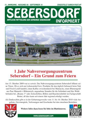 1 Jahr Nahversorgungszentrum Sebersdorf - Gemeinde und ...