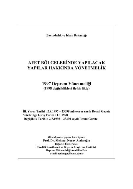 1997 Deprem Yönetmeliği