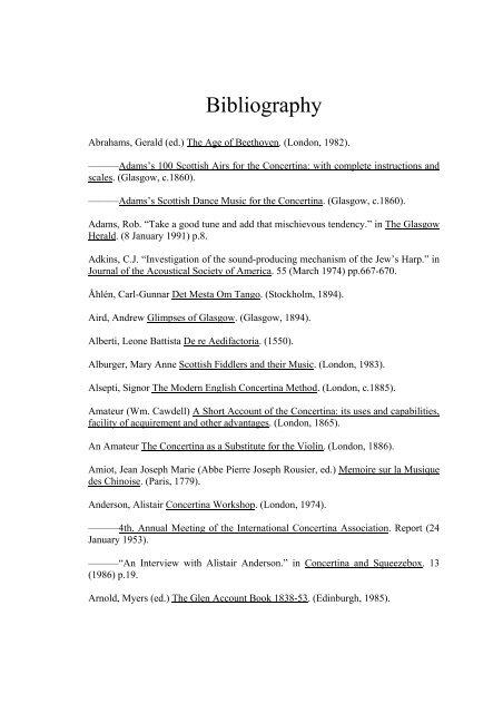 Bibliography - Concertina Library