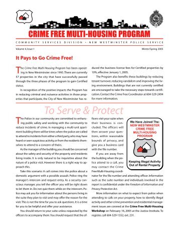 Crime Free Multi-Housing Program - New Westminster Police