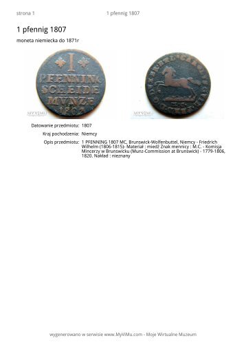 1 pfennig 1807 - MyViMu.com