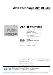 Avis Technique 20/10-188 VARIO TOITURE - Isover