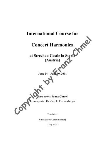 International course for concert harmonica - Franz Chmel