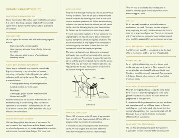 Donor sperm insemination brochure - Genesis Fertility Centre