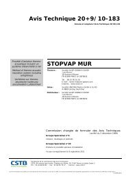 Avis Technique 20+9/10-183 STOPVAP MUR - Isover
